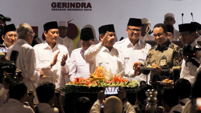 Prabowo Subianto dan Anies Baswedan, HUT Partai Gerindra ke-12