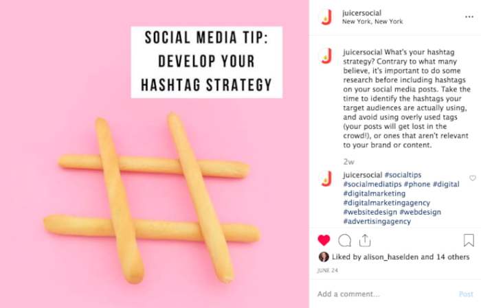 Using Hashtag Strategy on Instagram